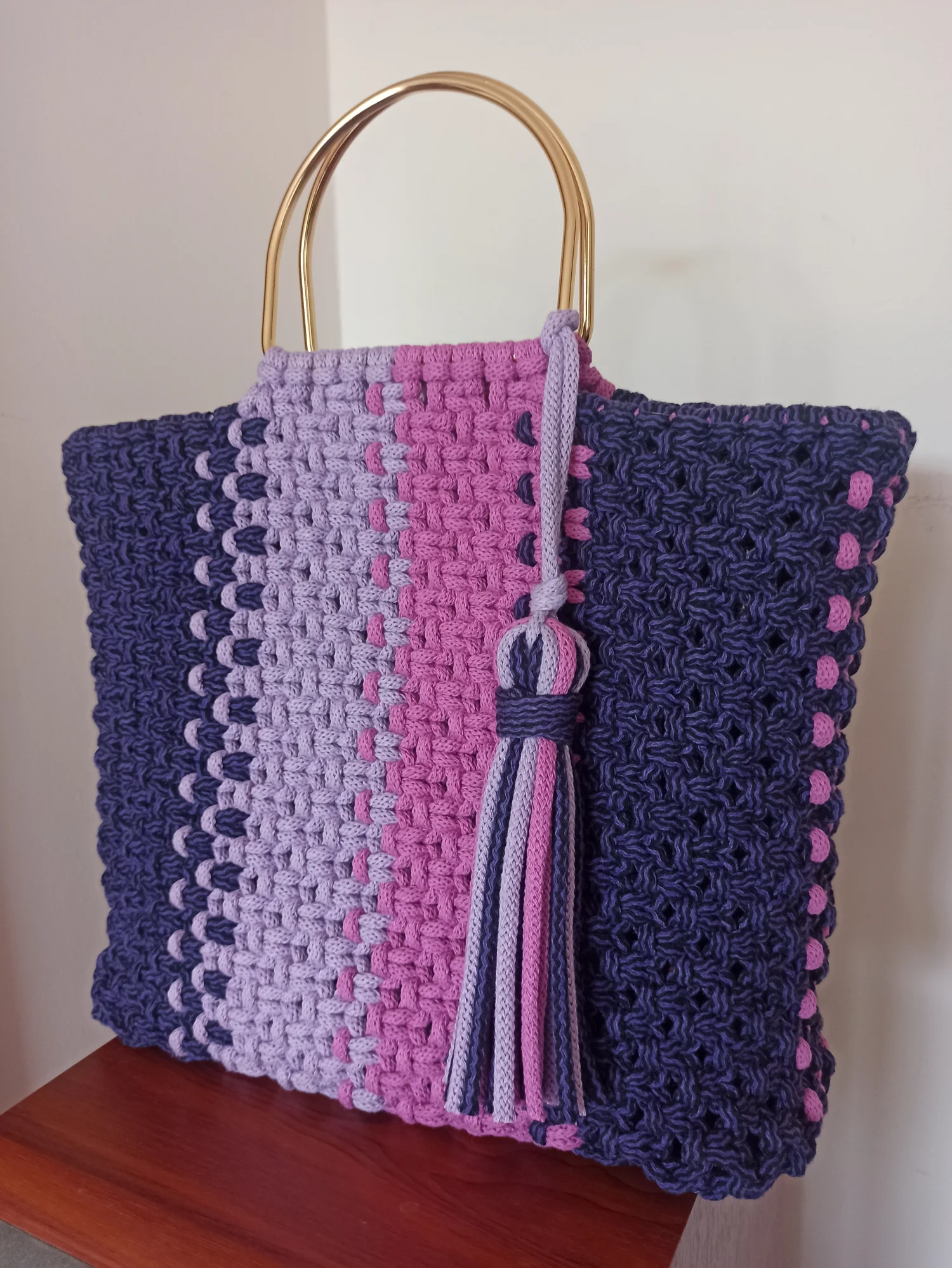 Makramowa torebka koszyk