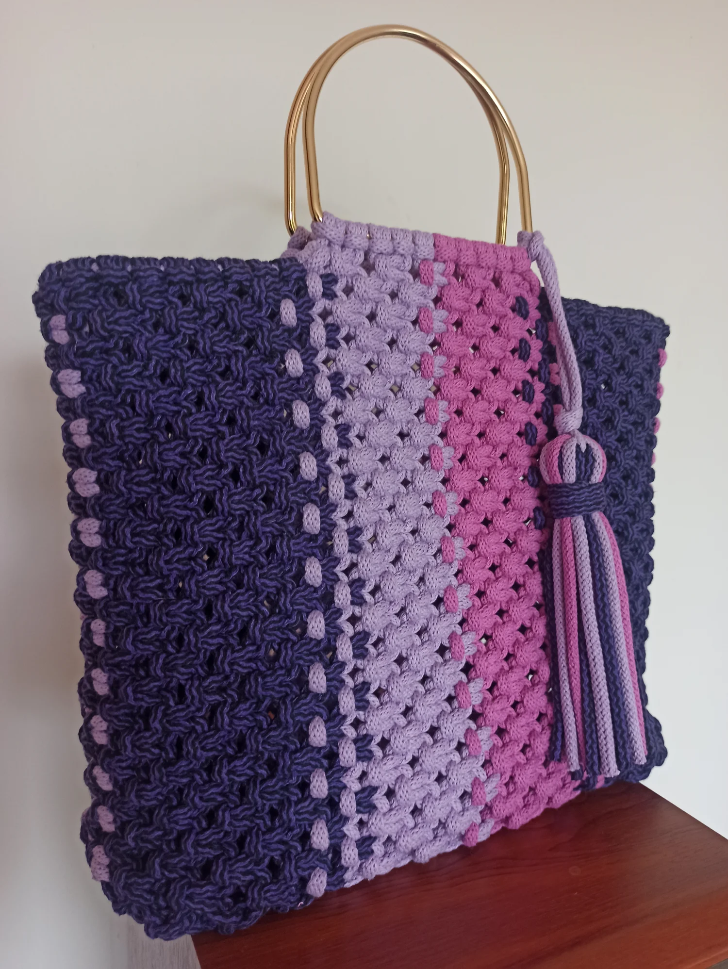 Makramowa torebka koszyk