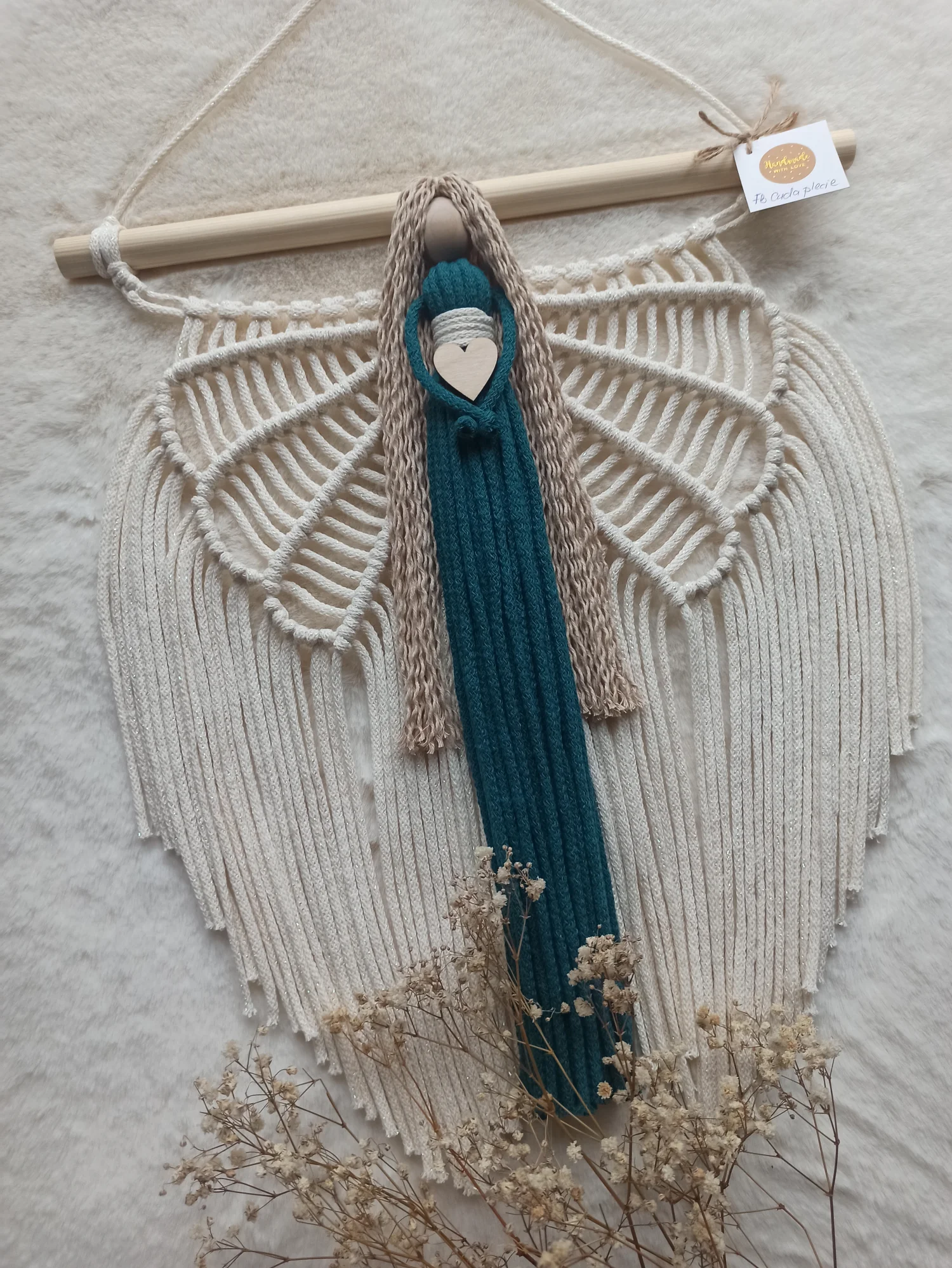 Makrama duży Anioł ze sznurka