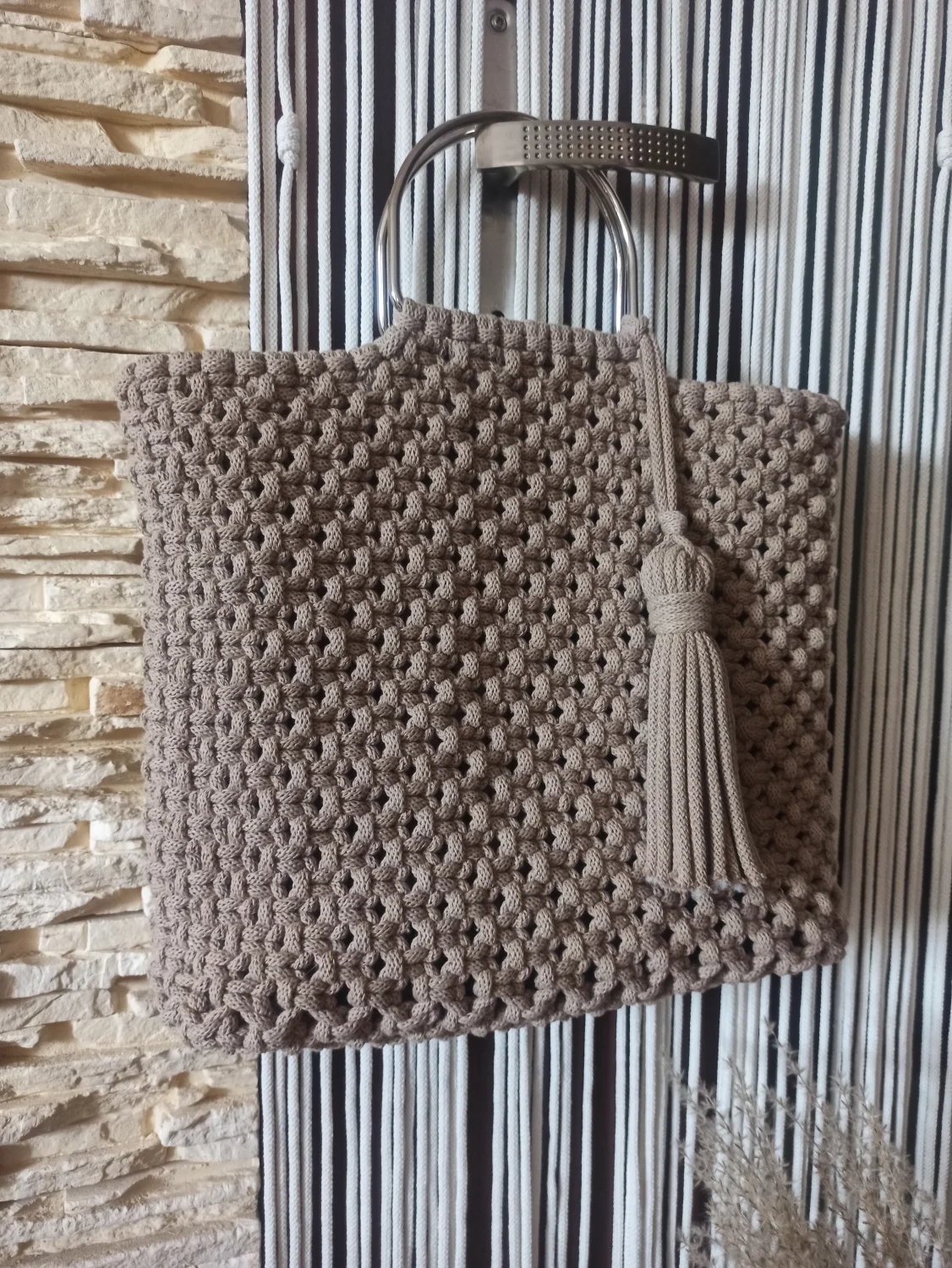 Torebka ze sznurka makrama