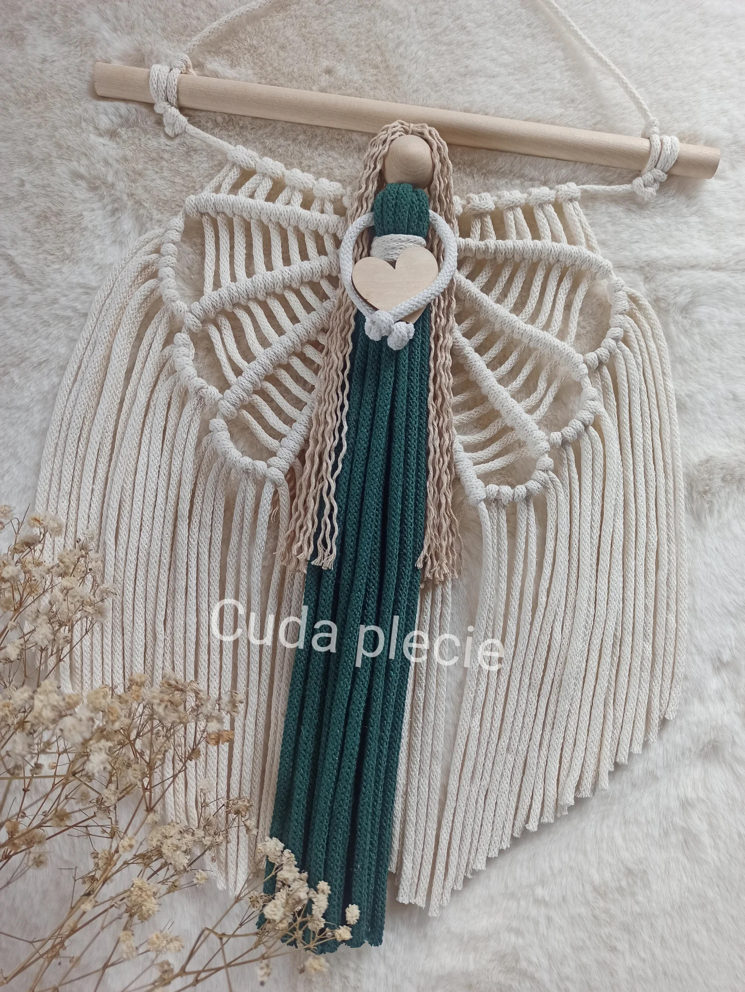 Makramowy Anioł pamiątka kolory